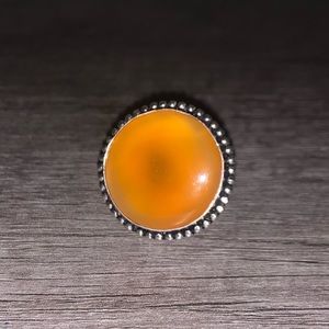 Orange Circle Stone Ring